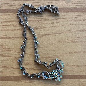 LDA Vintage Silver Necklace with Iridescent Accents